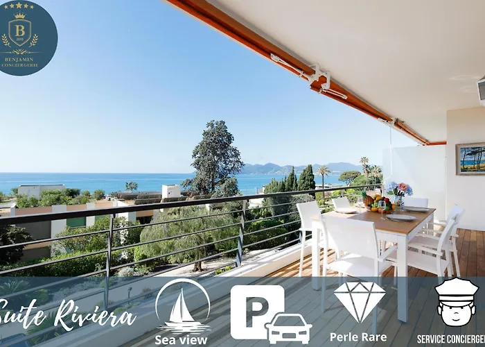 Suite Riviera - Sea View - Clim - 50M Plage - Residence De Standing - Spacieux 180 M2 - Parking